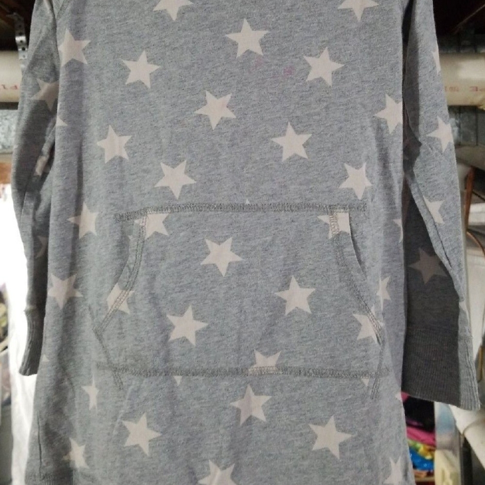 Gray Star Patterned Long Sleeve Top